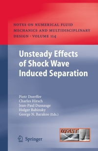 Cover image: Unsteady Effects of Shock Wave induced Separation 1st edition 9783642030031