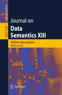 Imagen de portada: Journal on Data Semantics XIII 1st edition 9783642030970