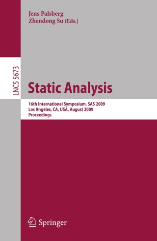 Cover image: Static Analysis 1st edition 9783642032363