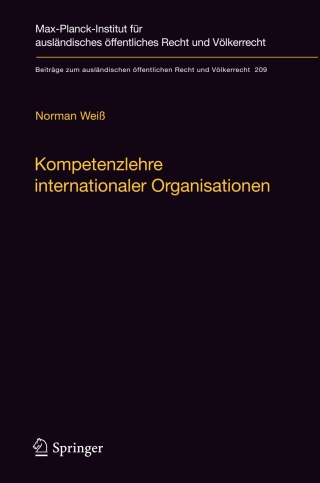 Cover image: Kompetenzlehre internationaler Organisationen 9783642033773
