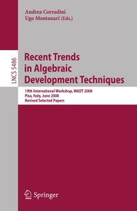 Imagen de portada: Recent Trends in Algebraic Development Techniques 1st edition 9783642034282