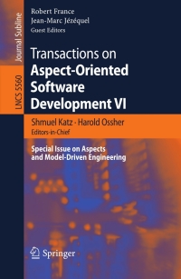 صورة الغلاف: Transactions on Aspect-Oriented Software Development VI 1st edition 9783642037634