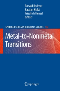 Imagen de portada: Metal-to-Nonmetal Transitions 1st edition 9783642039522