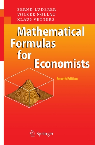 Imagen de portada: Mathematical Formulas for Economists 4th edition 9783642040788