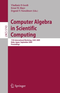 Imagen de portada: Computer Algebra in Scientific Computing 1st edition 9783642041020