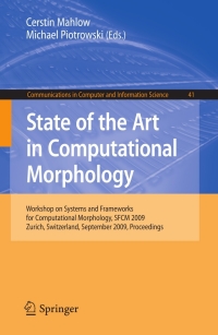 Omslagafbeelding: State of the Art in Computational Morphology 1st edition 9783642041303