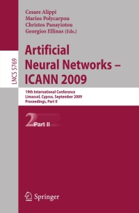 Immagine di copertina: Artificial Neural Networks – ICANN 2009 1st edition 9783642042768
