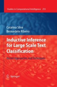 表紙画像: Inductive Inference for Large Scale Text Classification 9783642045325