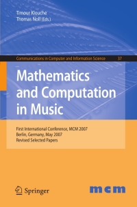 Imagen de portada: Mathematics and Computation in Music 1st edition 9783642045783