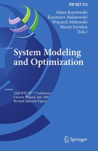 Omslagafbeelding: System Modeling and Optimization 1st edition 9783642048012