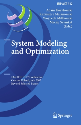 Cover image: System Modeling and Optimization 1st edition 9783642048012