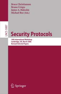 Imagen de portada: Security Protocols 1st edition 9783642049040