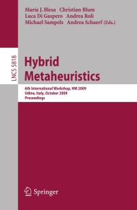 Cover image: Hybrid Metaheuristics 1st edition 9783642049170