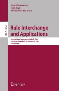 Imagen de portada: Rule Interchange and Applications 1st edition 9783642049842