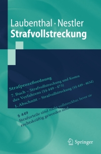 Cover image: Strafvollstreckung 9783642052859