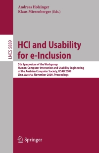 Cover image: HCI and Usability for e-Inclusion 1st edition 9783642103070