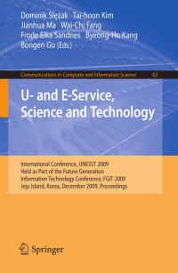 Titelbild: U- and E-Service, Science and Technology 1st edition 9783642105791