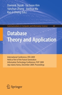 Imagen de portada: Database Theory and Application 1st edition 9783642105821