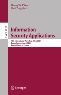 صورة الغلاف: Information Security Applications 1st edition 9783642108372