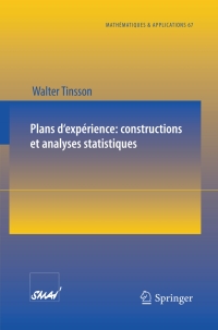 Cover image: Plans d'expérience: constructions et analyses statistiques 9783642114717