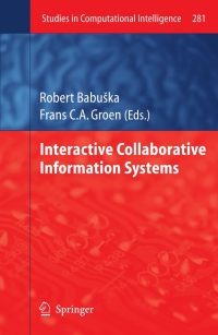 Cover image: Interactive Collaborative Information Systems 1st edition 9783642116872