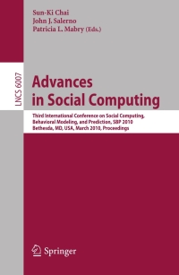 Cover image: Advances in Social Computing 1st edition 9783642120787