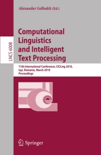 Cover image: Computational Linguistics and Intelligent Text Processing 1st edition 9783642121159