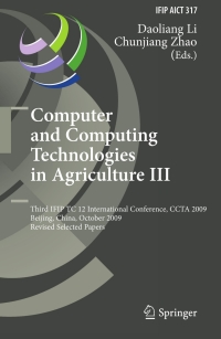 Cover image: Computer and Computing Technologies in Agriculture III 1st edition 9783642122194