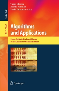 صورة الغلاف: Algorithms and Applications 1st edition 9783642124754