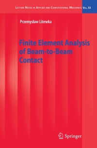 Cover image: Finite Element Analysis of Beam-to-Beam Contact 9783642129391