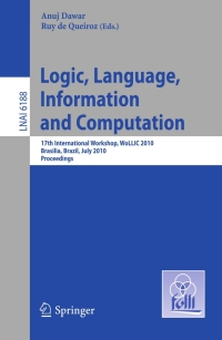 Cover image: Logic, Language, Information and Computation 1st edition 9783642138232
