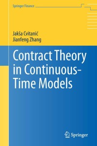 Cover image: Contract Theory in Continuous-Time Models 9783642433528
