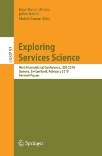 Cover image: Exploring Services Science 1st edition 9783642143182