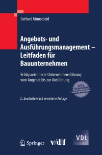 Imagen de portada: Angebots- und Ausführungsmanagement - Leitfaden für Bauunternehmen 2nd edition 9783642143601