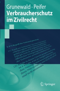 Cover image: Verbraucherschutz im Zivilrecht 9783642144202