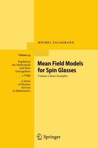 Cover image: Mean Field Models for Spin Glasses 9783642152016