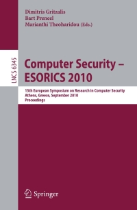 Cover image: Computer Security - ESORICS 2010 1st edition 9783642154966