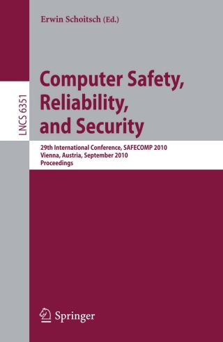Cover image: Computer Safety, Reliability, and Security 1st edition 9783642156502