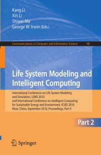 Imagen de portada: Life System Modeling and Intelligent Computing 1st edition 9783642158599