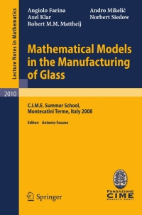 Omslagafbeelding: Mathematical Models in the Manufacturing of Glass 9783642159664