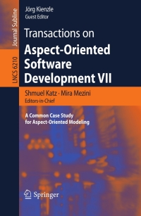 Imagen de portada: Transactions on Aspect-Oriented Software Development VII 1st edition 9783642160851