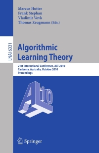 Cover image: Algorithmic Learning Theory 1st edition 9783642161070