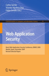 صورة الغلاف: Web Application Security 1st edition 9783642161193
