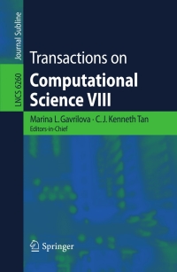 Omslagafbeelding: Transactions on Computational Science VIII 1st edition 9783642162350