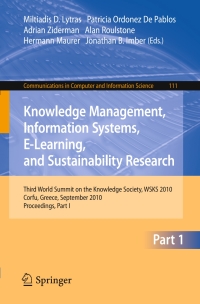 Imagen de portada: Knowledge Management, Information Systems, E-Learning, and Sustainability Research 1st edition 9783642163173