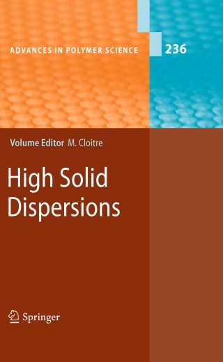 Imagen de portada: High Solid Dispersions 1st edition 9783642163814