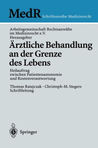 Imagen de portada: Ärztliche Behandlung an der Grenze des Lebens 1st edition 9783540205708