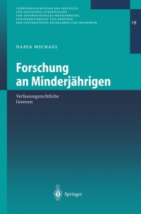 Imagen de portada: Forschung an Minderjährigen 9783540207245