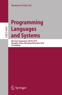 Imagen de portada: Programming Languages and Systems 1st edition 9783642171635