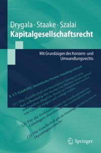صورة الغلاف: Kapitalgesellschaftsrecht 9783642171741